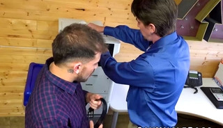 Keith Foxxx and Rick Kelson introduce Jack Hunter to office freeuse sex