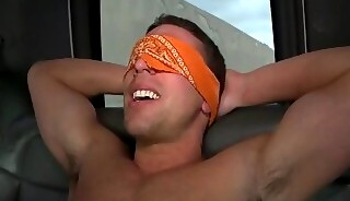 Str8 blindfolded stud sucked by gay in bus till cumshot