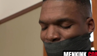 Big cock stud Aaron Reese gets edged while suspended in the gym