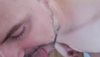 bottom licking feet and swallow cum
