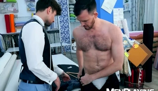 Pervert Drew Dixon bends over to reveal his ass for Franky Foxs dick
