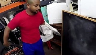 Black gaypawn 3some fucked in stockroom by pawn shop owners