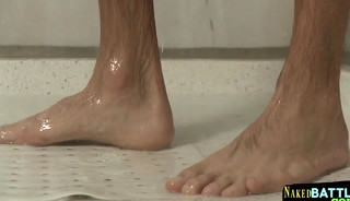 Punished stud cocksucked after wrestling