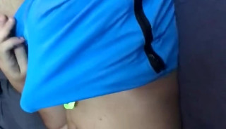 Sporty guy Stroking in shorts