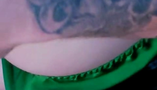 Green satin panties