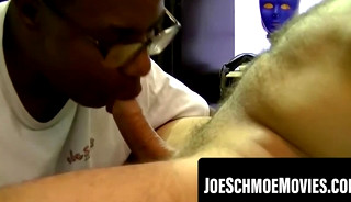 Big rick facefucks joe until throat bulges with hot jizz
