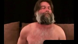Hairiest mature stud cums hard after intense solo masturbation