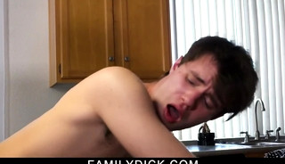 Muscled bear daddy having a morning quickie with stepson