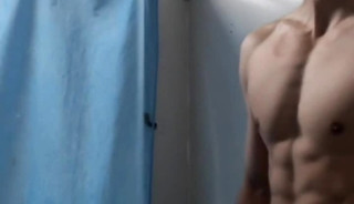 Chinese guy talking dirty while masturbating