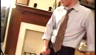 Vintage Office Worship- Dress Shoes, Black Socks, and Bare Feet Under the Desk