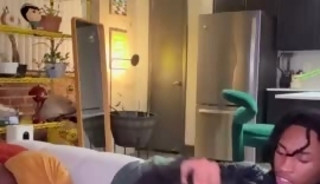 Black College student with succulent buttocks pussy-bullied and plunged