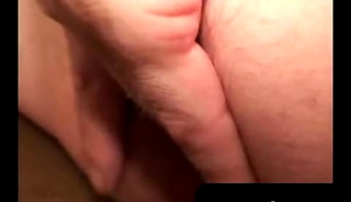 Mature homo masturbates hard while fingering his tight asshole