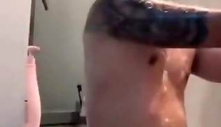 Handsome asian guy sexy nude bathing