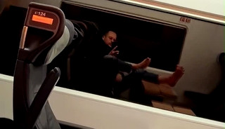 My socks and feet in the train - smell them! 🫵🏼