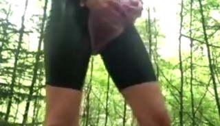 White twink kinky wank in the woods
