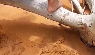 Ladysilva very hot naked on the beach with her tanned ass