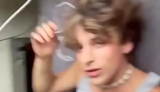 Cute boy jerking