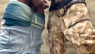 African studs jerk off outside