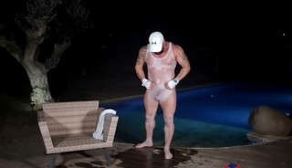 Oiled Up Boxer in Spandex