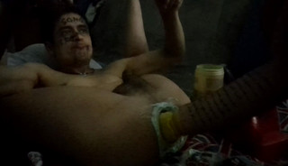Romanian boy fisting and fucking, a latin with dildo hands and feet