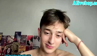 cute twink boy masturbates on cam