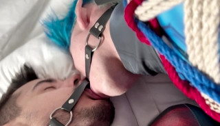 Superheroes bound and spanked in bondage