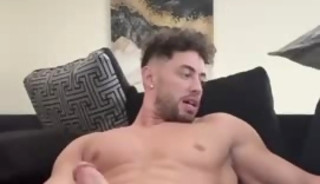 Jerking off and shooting a big thick load