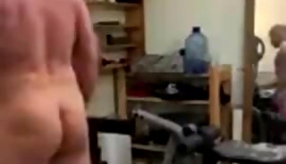Bodybuilder Daddy Attempting To Bend A Bar And Then Jacking Off, Flexing, and Posing