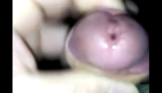 Ozzing cumshot all over my swollen head.