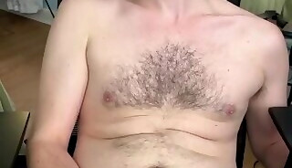 Hairy boy moans and cums (loop)