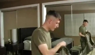 smooth young soldier lay down and sucked good