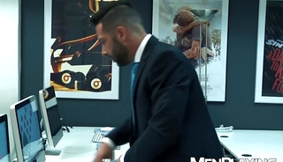 Office coworkers Hector de Silva and Sebastian Reiss raw breed