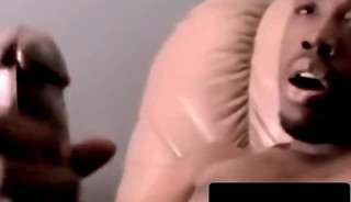 Mature gay feeds black amateur his thick dripping cock