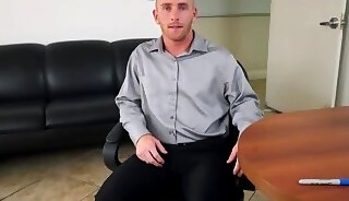 Office boss POV fucks hairyass bottom in missionary pose