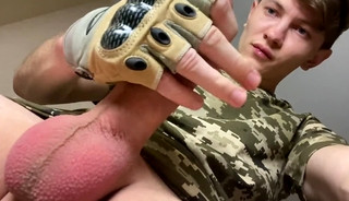 Straight Military Jock Jerking his Dick