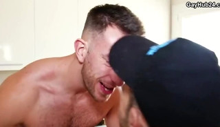 Watch him worship that massive Spanish cock american