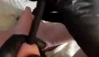 Guy Sounding His Cock With A Drill (Bit)