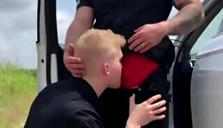 Alek gives two officers a blowjob – Officer Role play – JordanxBrandt – AlekxBrandt