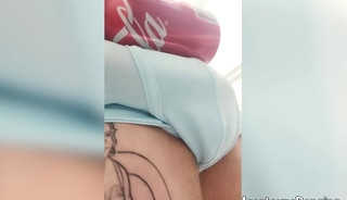 Stunning amateur Jamie solo wanks cock using hands and fleshlight