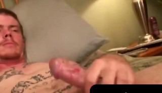 Rough stud masturbates solo and covers himself in hot cum