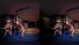 Threesome in the gym with muscled top Dato Foland in VR