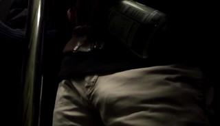 Bulges in the Wild 04 - Grey pants do nothing to hide his hardening dick!
