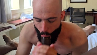 Sucking a Huge Uncut Cock