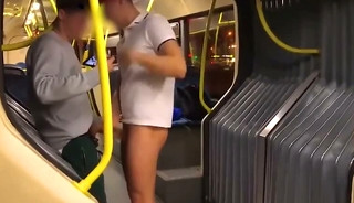 Russian lads having sex on public bus