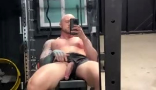 he simply came while rubbing his thighs on his cock!