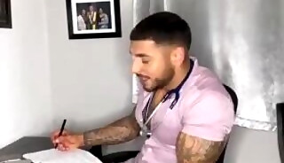 Hunk wanking his big cock