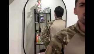 Ex military jerking off with pocket pussy nuts like crazy