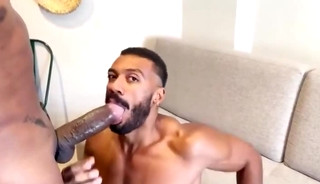 Muscled bottom fucked by huge top and DP