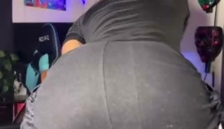 Skirt so tiny, hole so hungry, on all fours & ready