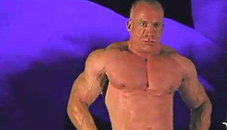 Tom Lord Flexing Posing and Jacking Off w/Brown Liquid Dripping Down His Body